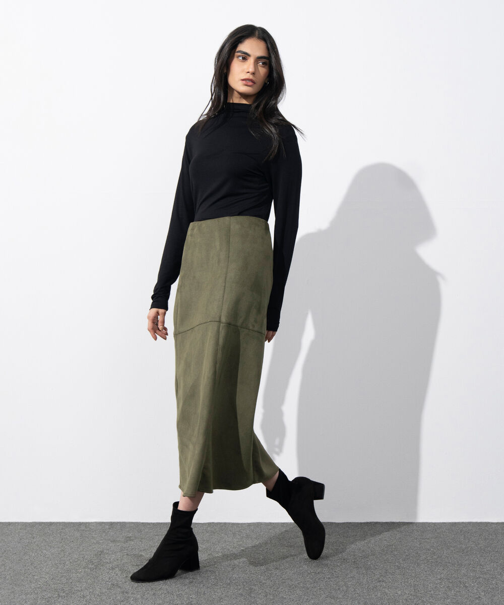 Women's Western Wear Black High Neck Fitted Top