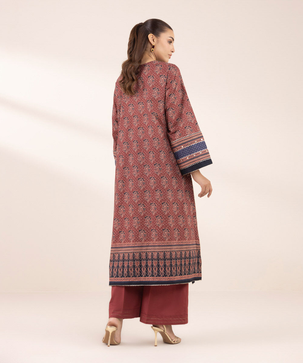 Women's RTW Lawn Red Printed A-Line Shirt