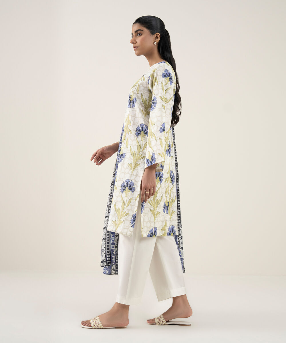 Women's Unstitched Lawn Printed Multi 3 Piece Suit