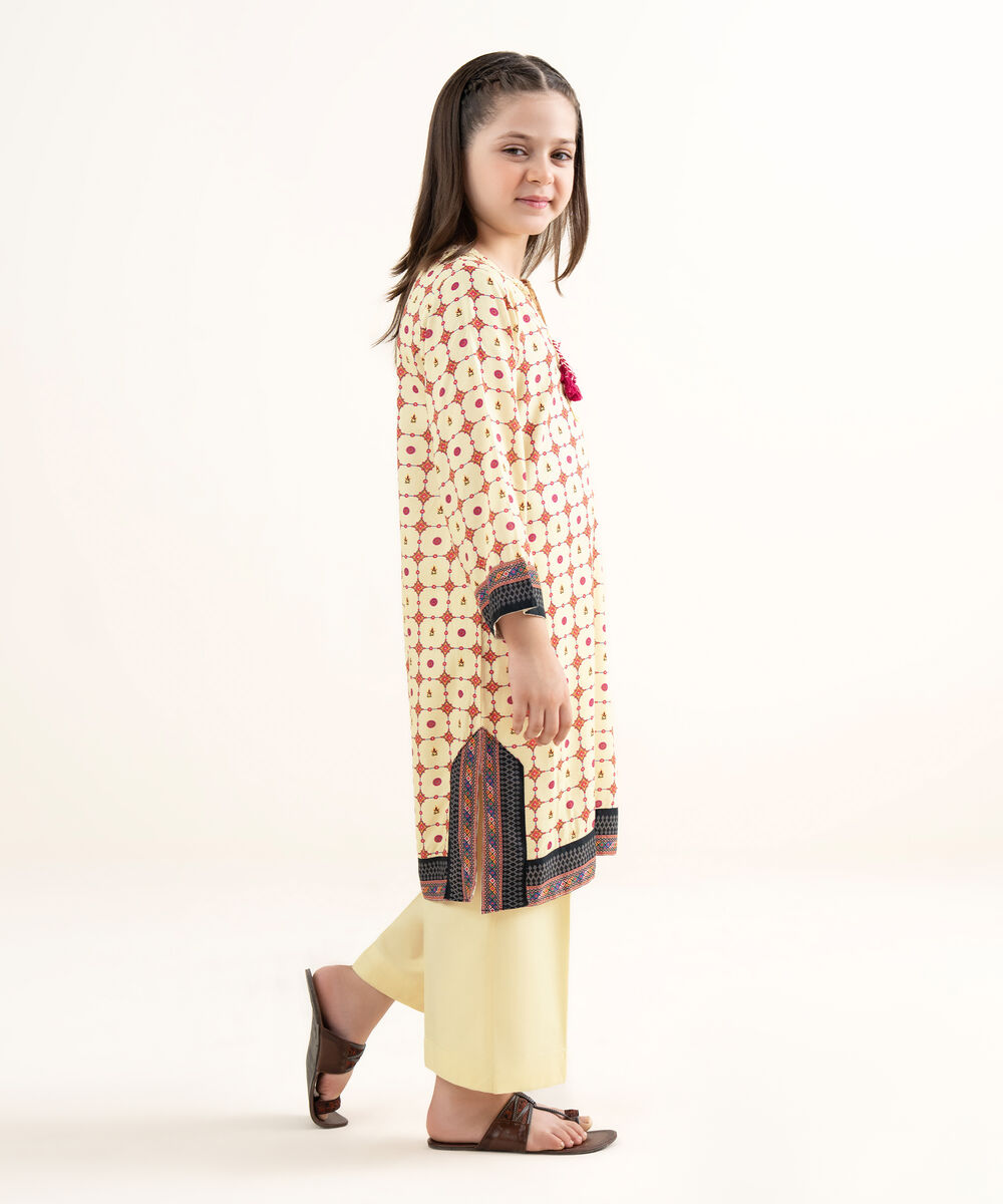 Girls Two Piece Printed Arabic Lawn Suit