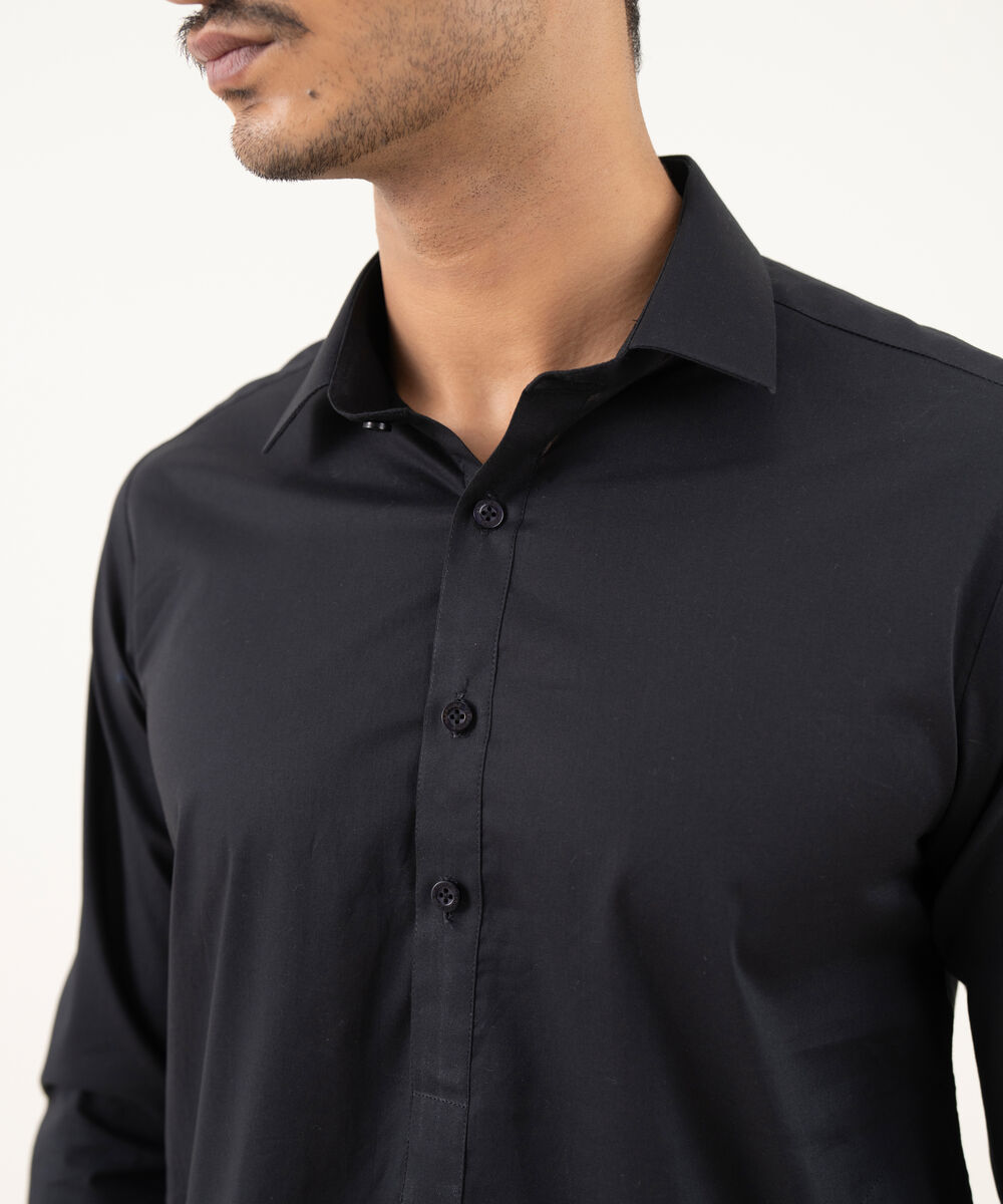 Men's 100% Cotton Plain Black Kurta Shalwar