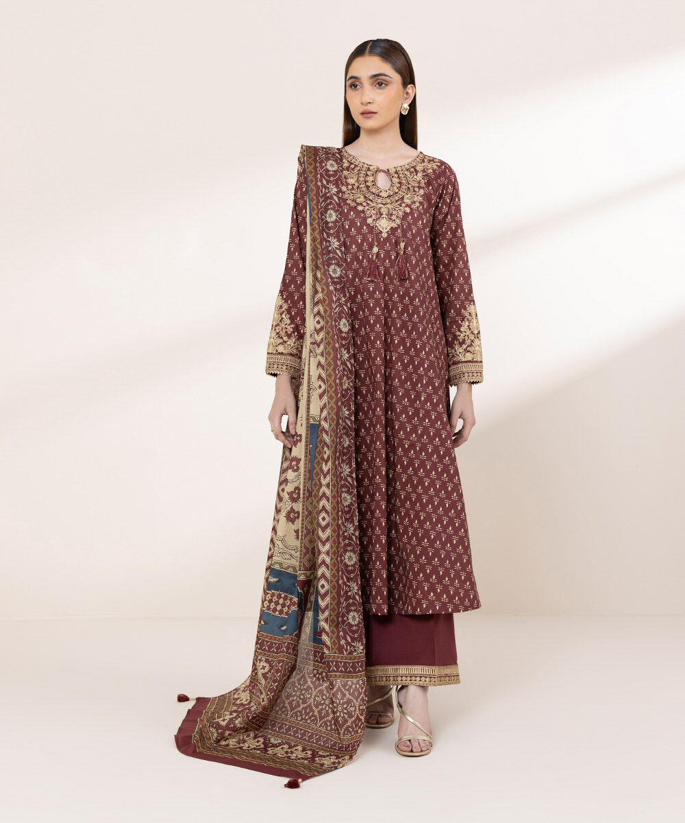 Fine Voile Red Printed Dupatta