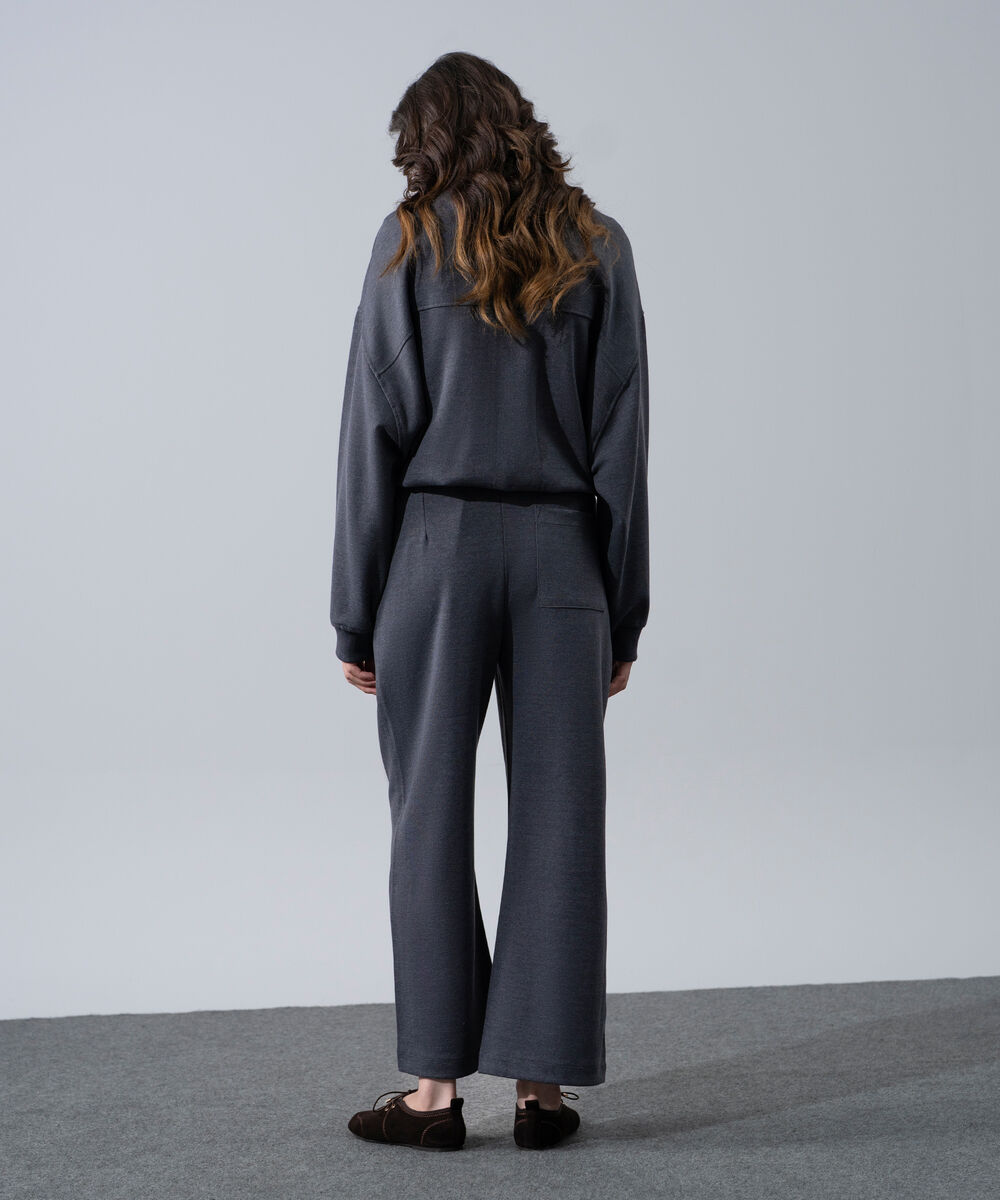 Women's Western Wear Grey Wide Leg Trousers