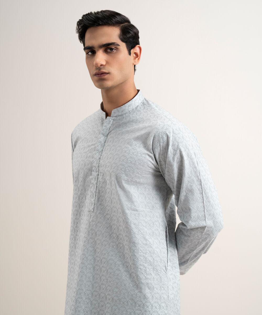 Men's Stitched Light Grey Kurta Trouser