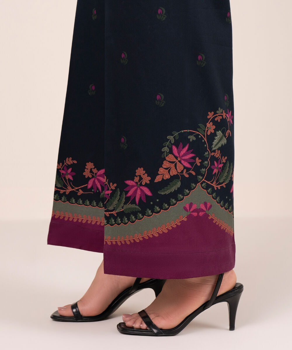 Women's RTW Cambric Printed Black Culottes