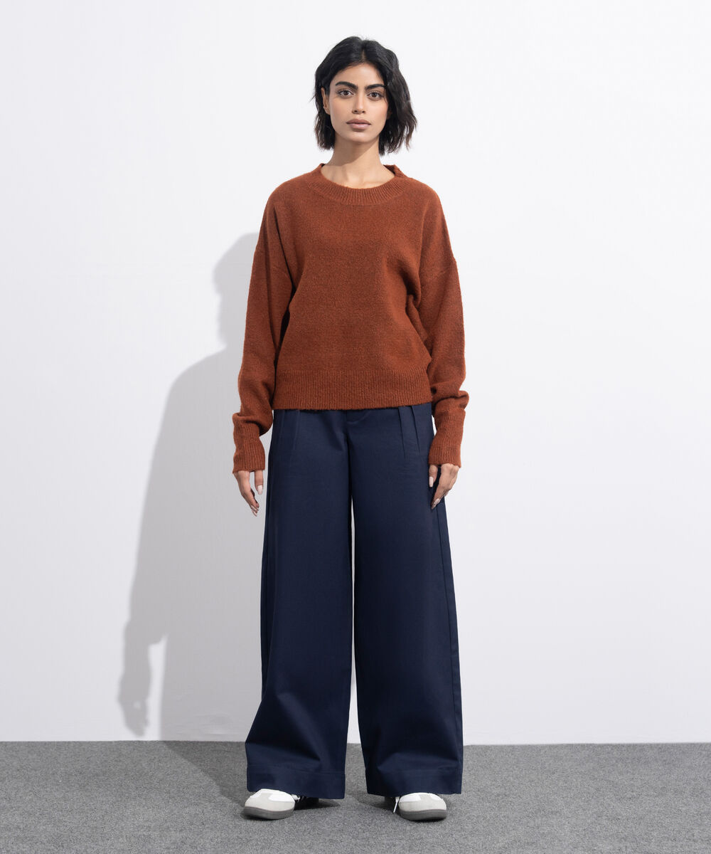 Women's Western Wear Rust Oversized Knit Sweater