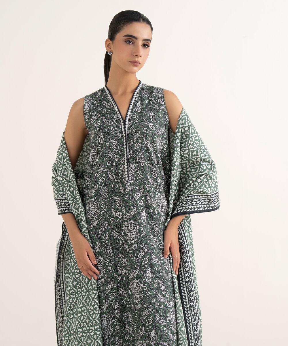 Women's Unstitched Lawn Printed Multi Two Piece Suit