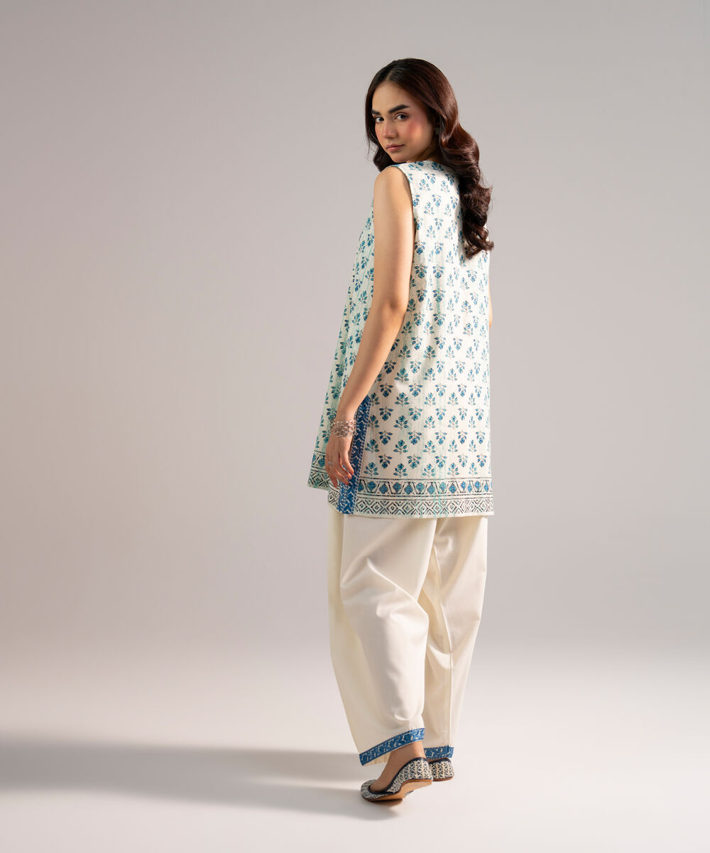 Women's RTW Cotton Viscose Embroidered White Straight Shirt