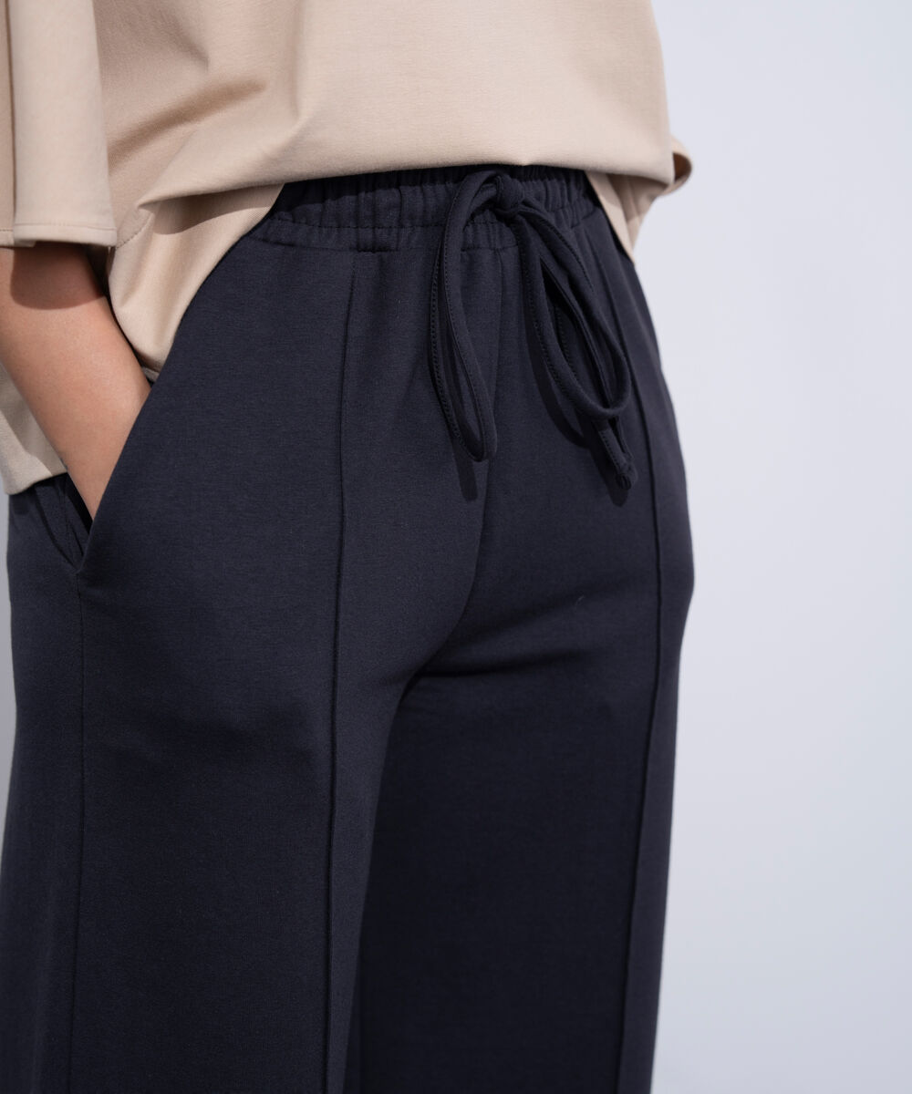 Women's Western Wear Black Pull On Summer Terry Trousers