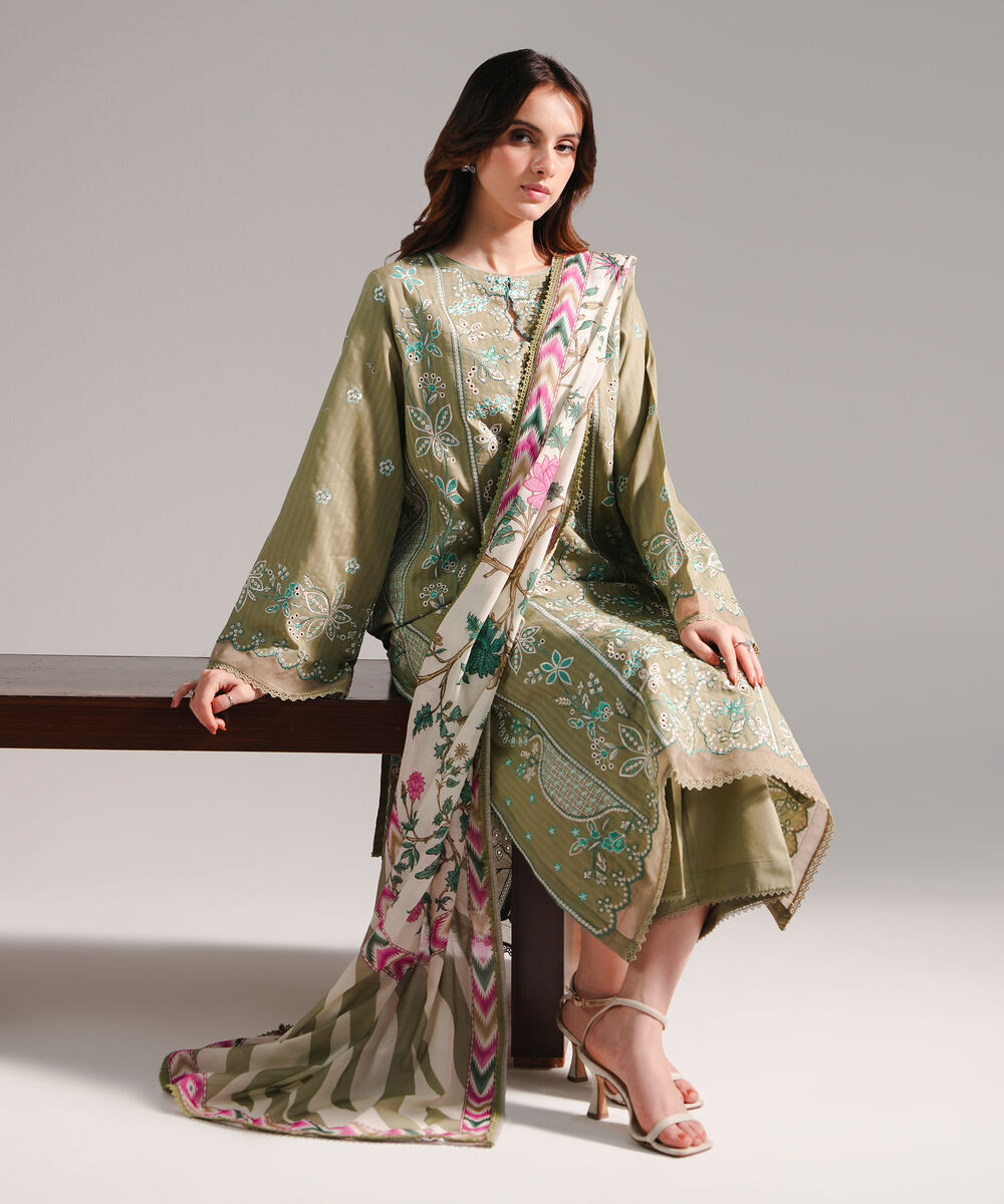 Lawn Printed Off White Dupatta