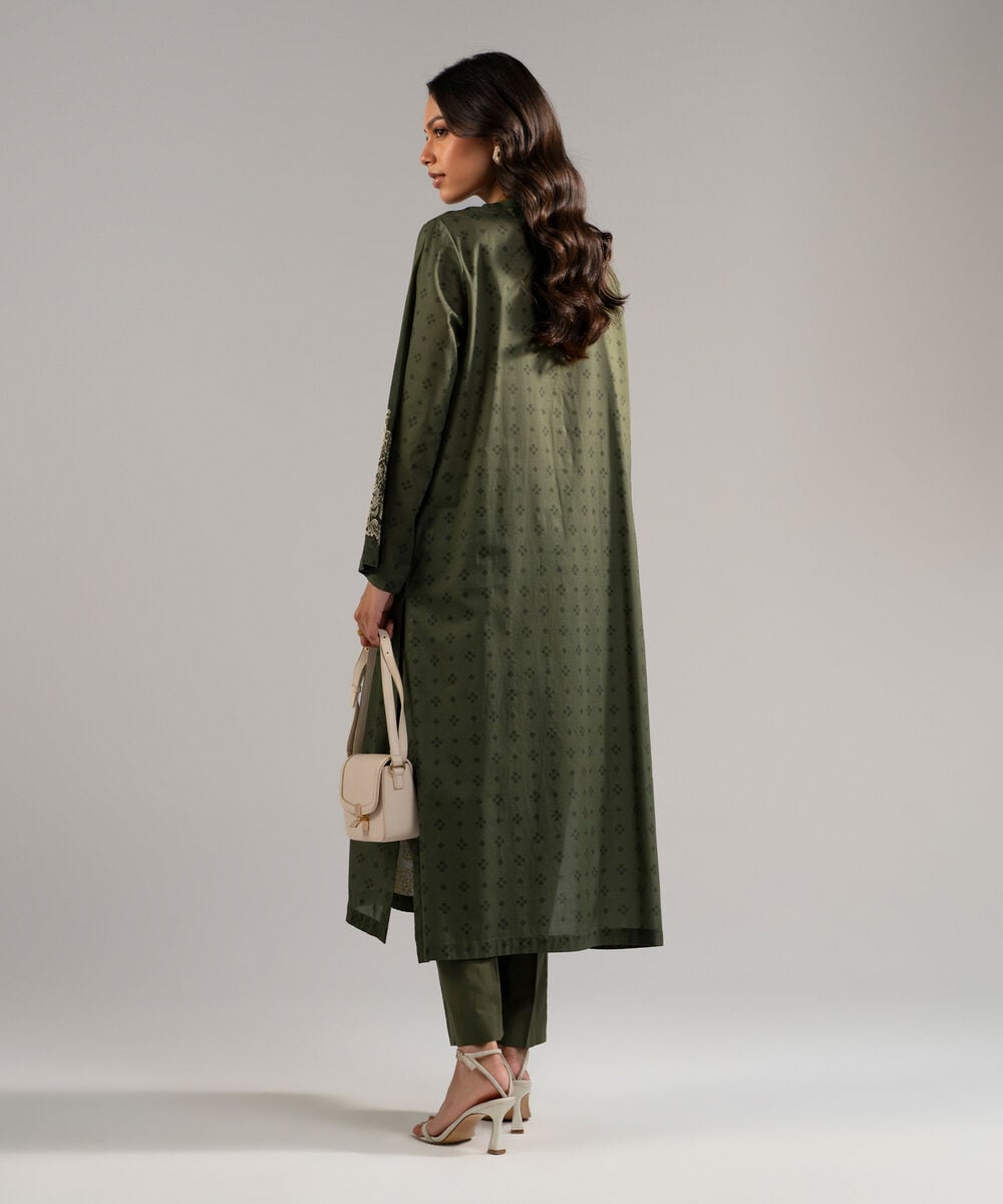 Women's RTW Lawn Embroidered Green 2 Piece Suit
