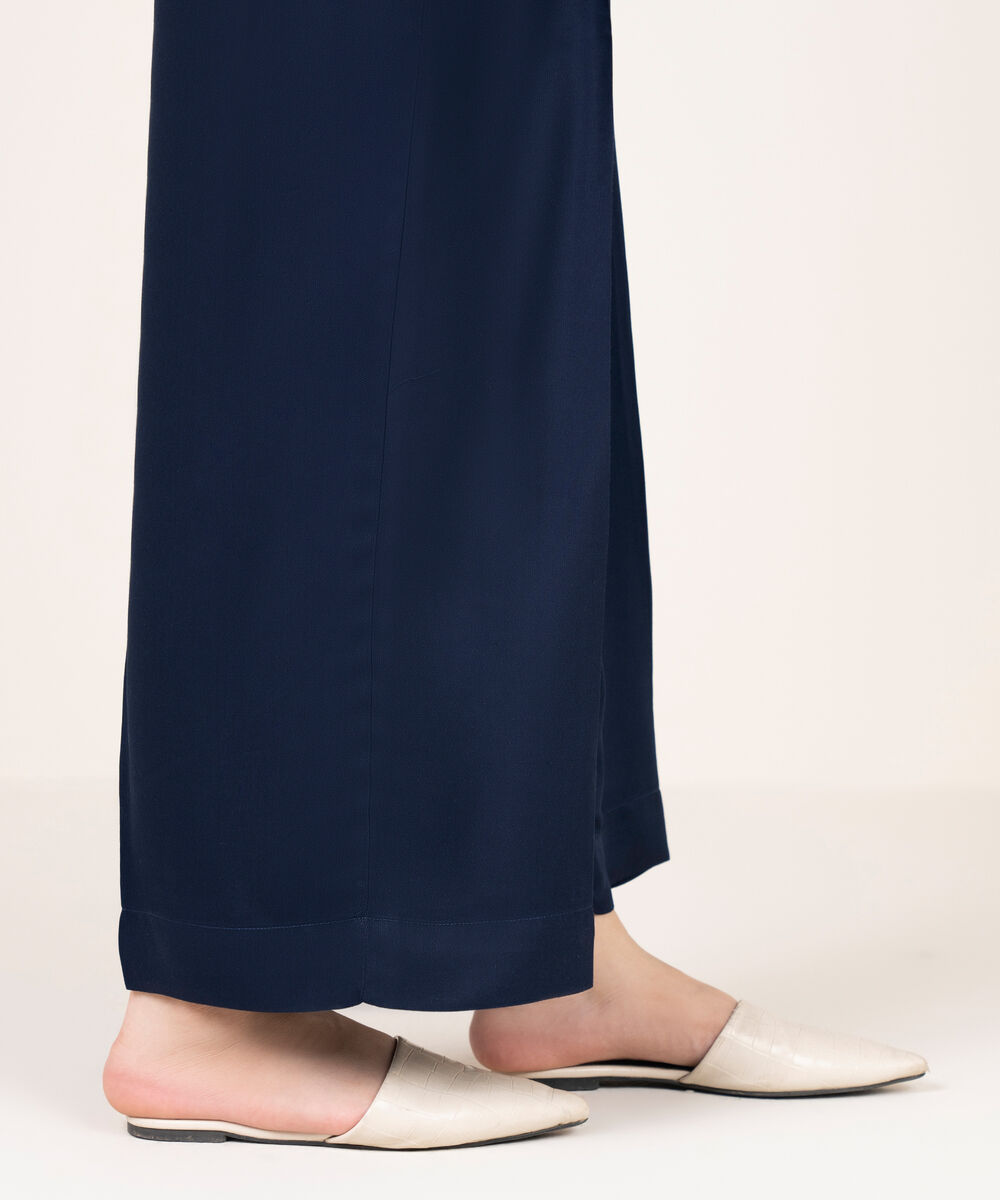 Women's RTW Bedford Solid Blue Culottes