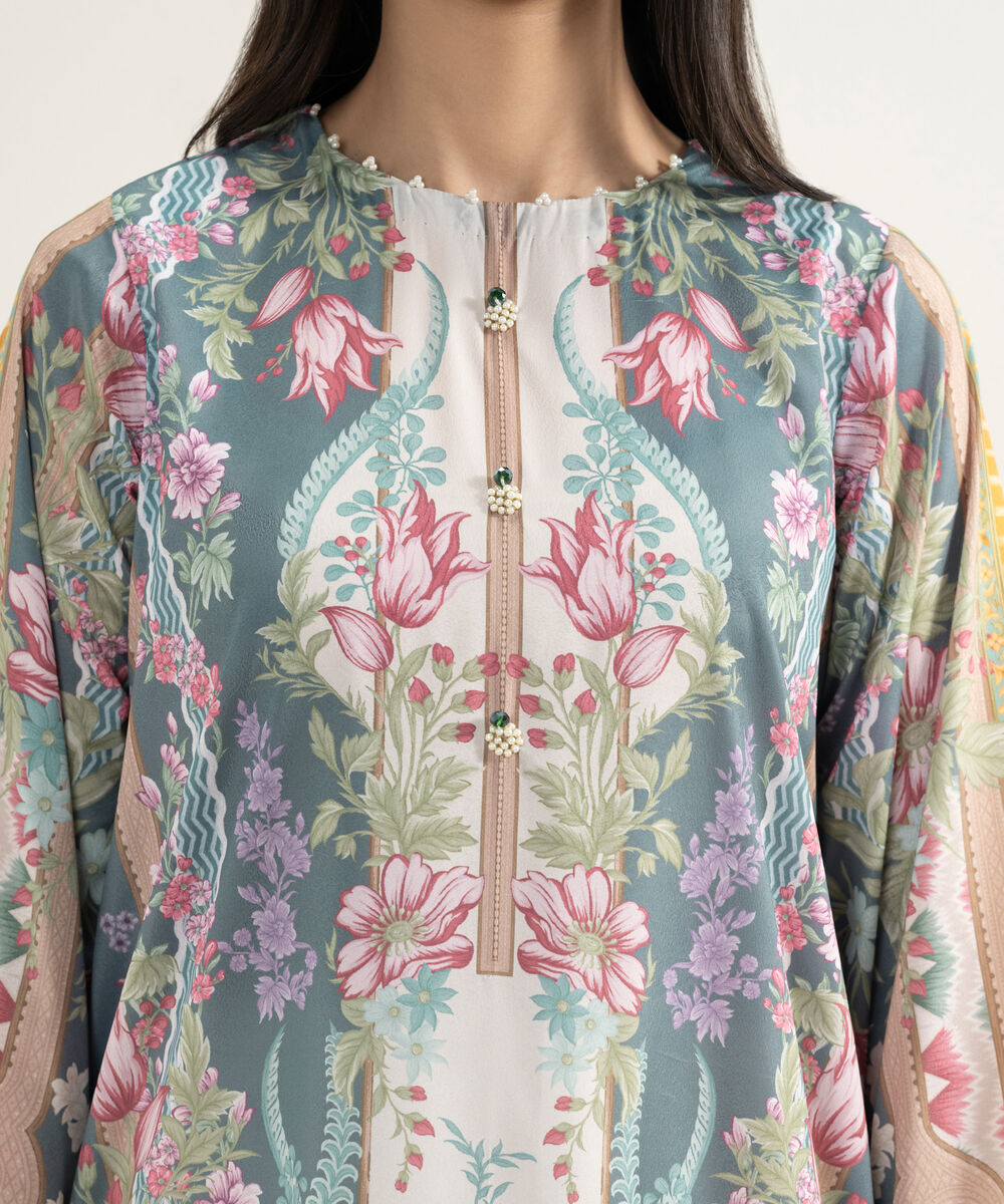 Women's RTW Blended Grip Silk Printed 3 Piece Suit