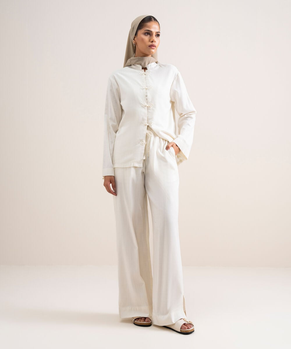 Women's Ivory Relaxed-Fit Bottom