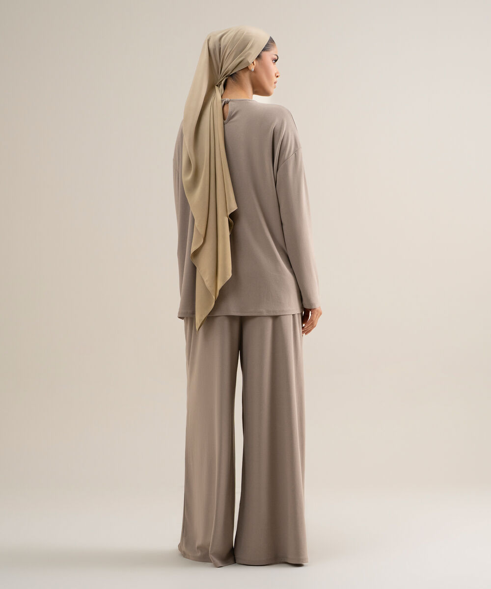 Women's Cotton Taupe Jersey Knit Bottom