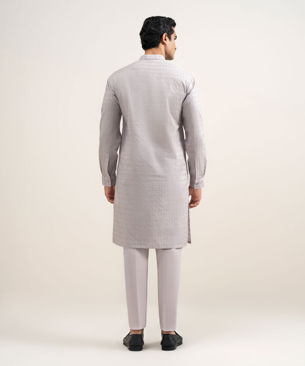 Men's Stitched Cotton Grey Suit