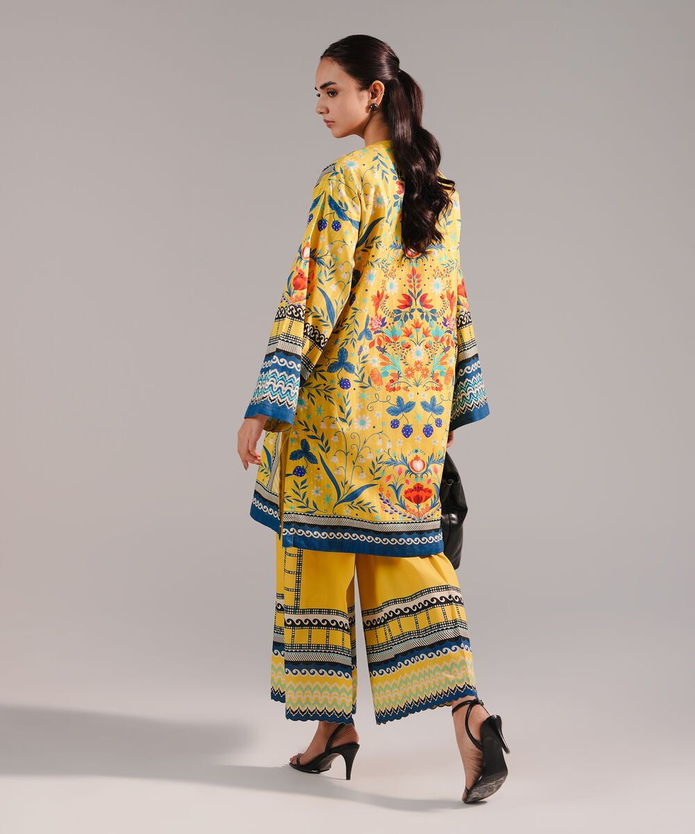 Women's RTW Leno Kara Printed Yellow Boxy Shirt