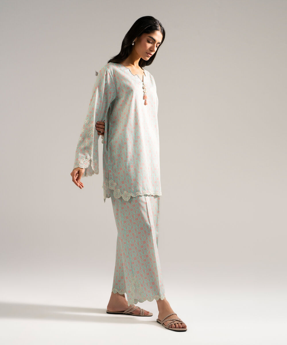 Women's RTW Dobby Embroidered Multi Straight Shirt
