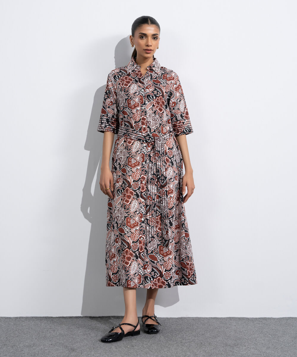 Women's Western Multi Floral Printed Maxi Dress