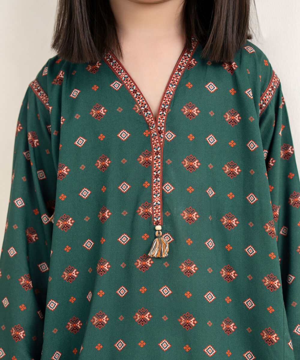 Girls Two Piece Printed Arabic Lawn Suit