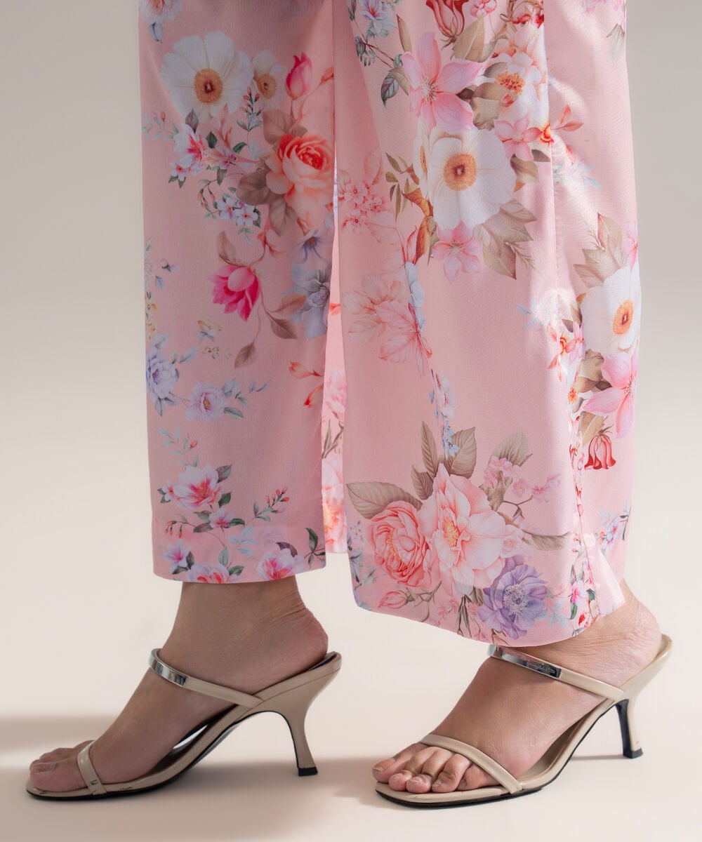 Women's RTW Printed Pink Blended Grip 2 Piece Suit
