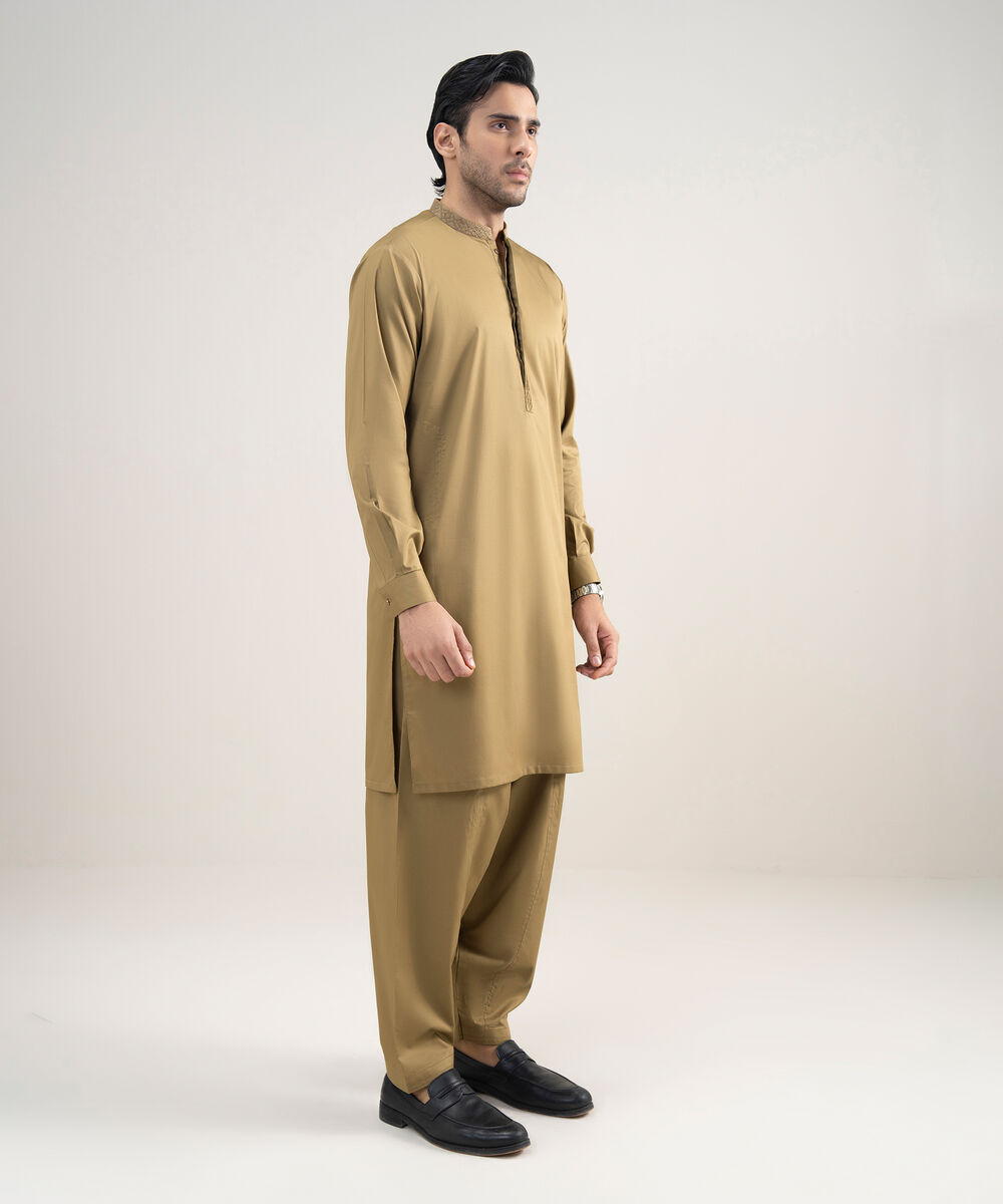 Men's Stitched Premium Cotton Khaki Suit