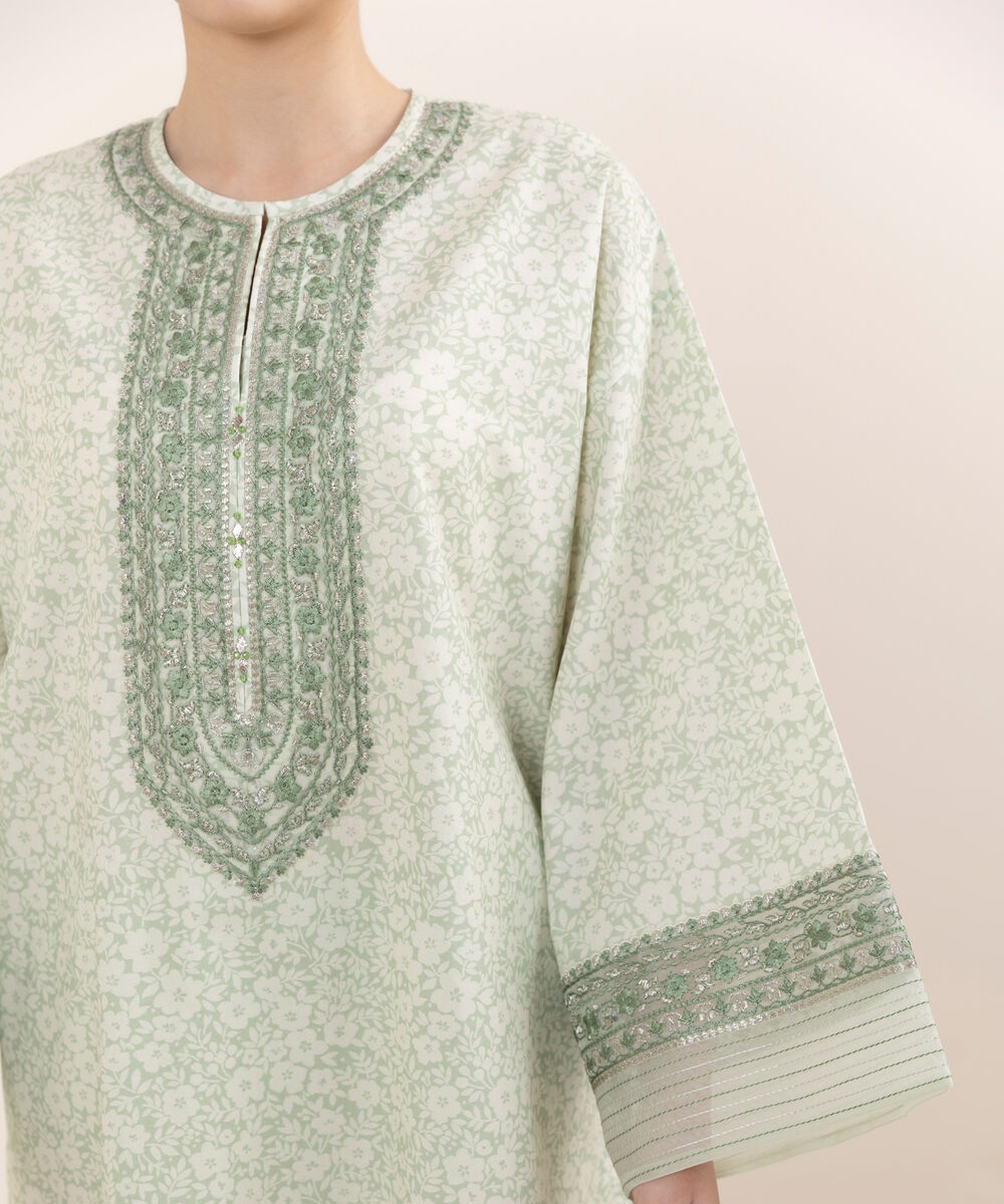 Women's Unstitched Lawn Embroidered Multi Two Piece Suit