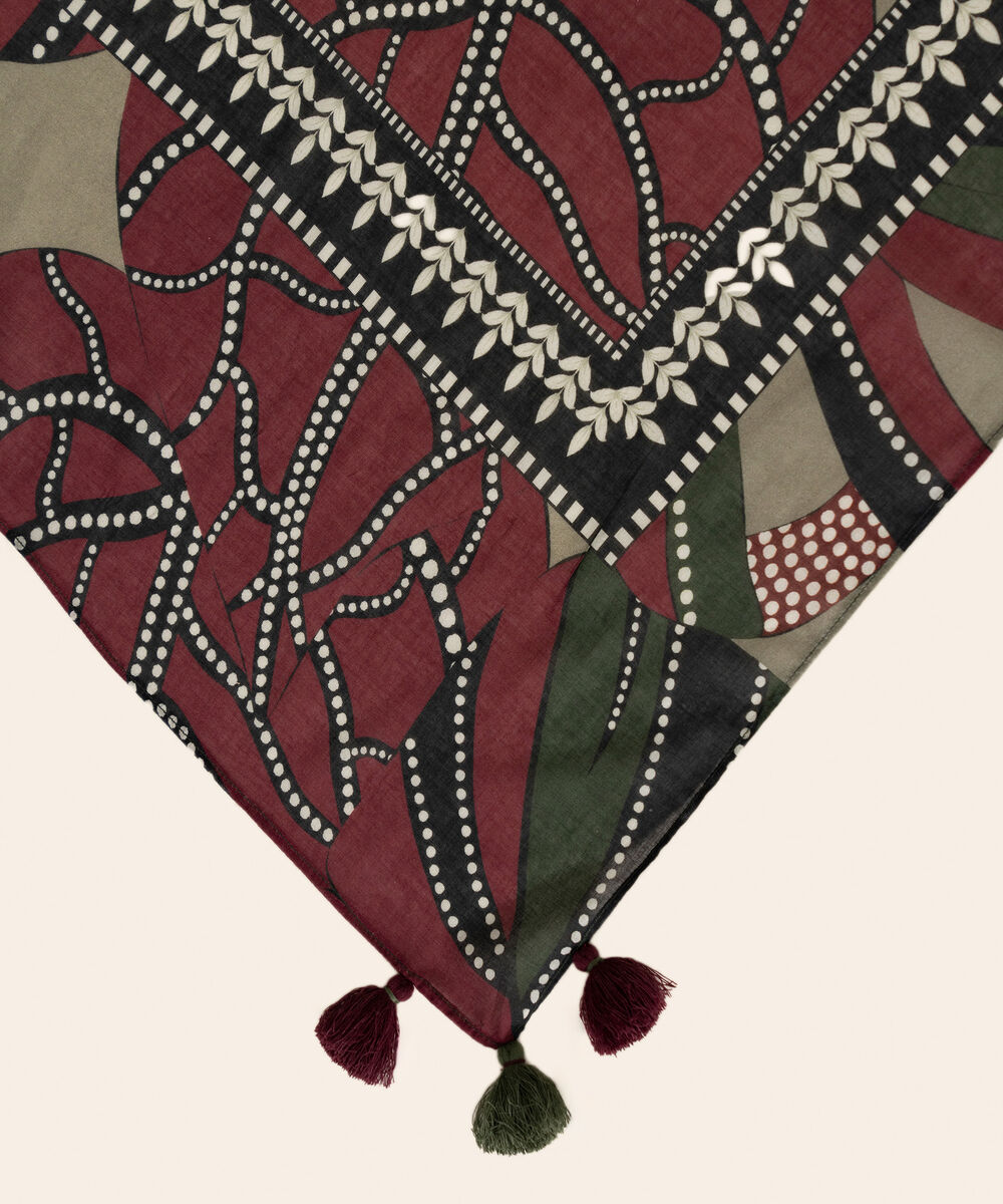 Women's Unstitched Premium Khaddar Maroon Dupatta