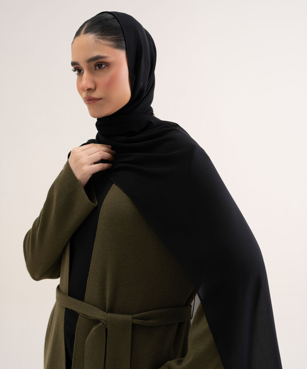 Women's Polyester Black Hijab