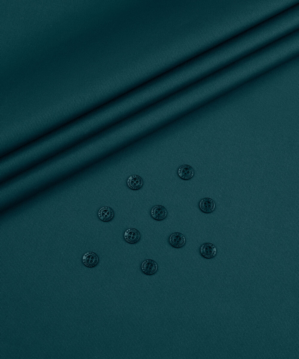 Men's Unstitched Two-Piece Teal Premium Cotton Dobby Suit