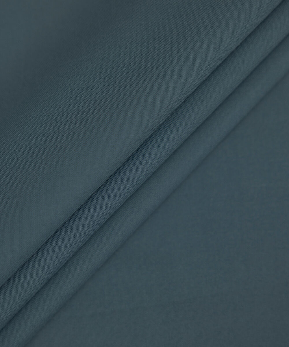 Men Unstitched Wash & Wear Blue Full Suit Fabric