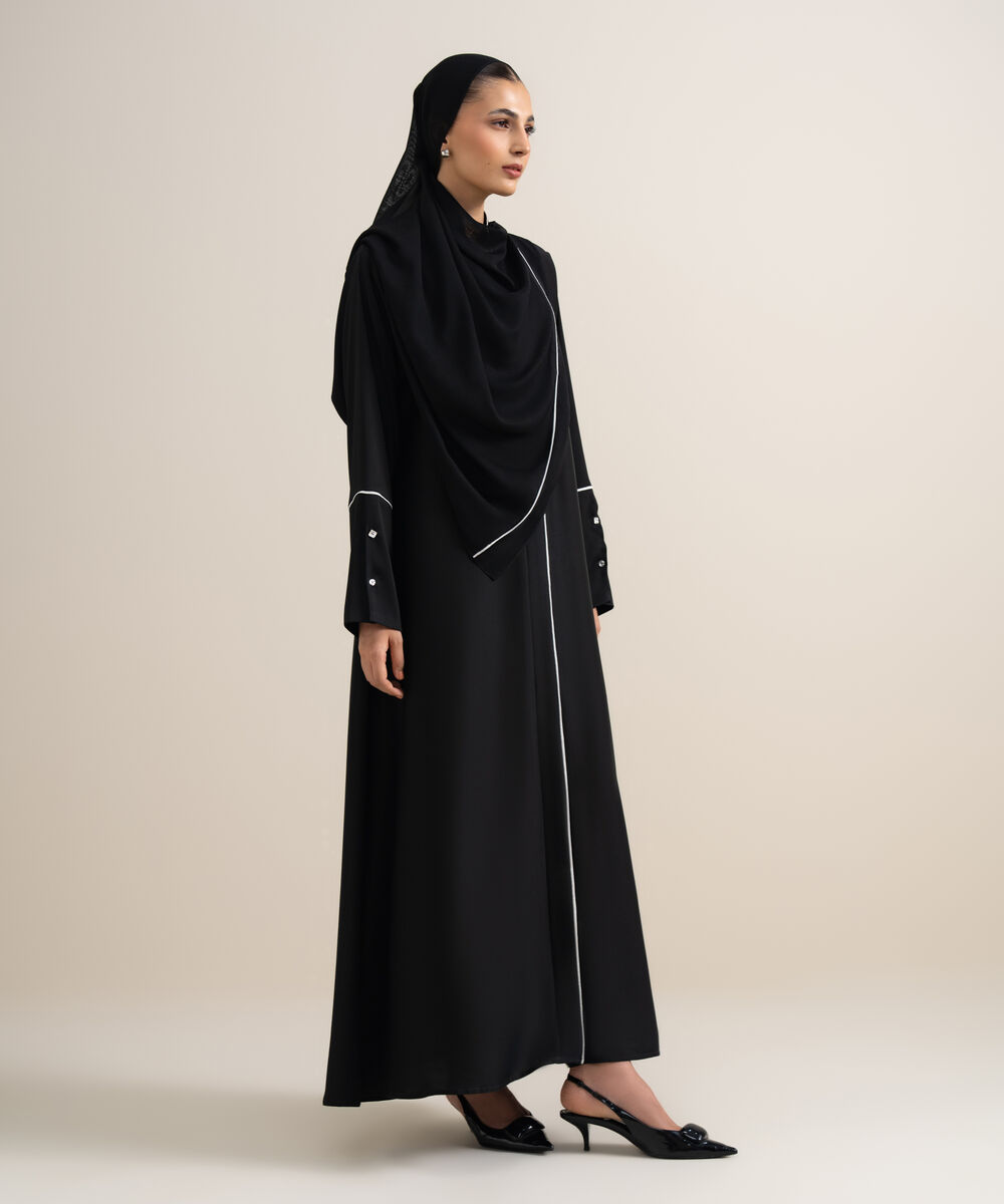 Women's Black Regular Abaya Set