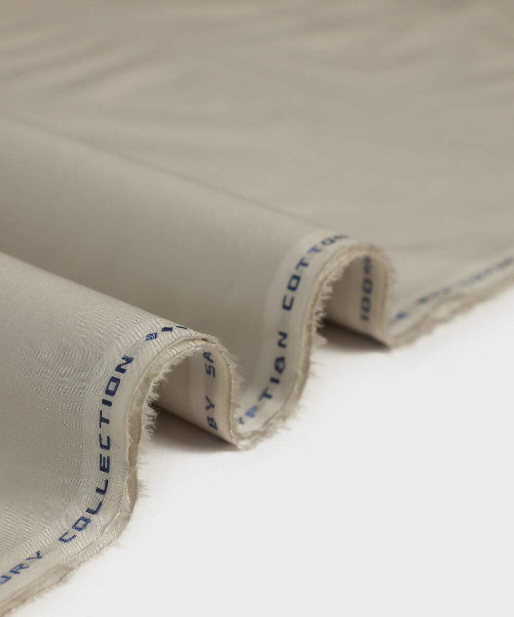 Men's Unstitched Luxury Latha  Beige Full Suit Fabric
