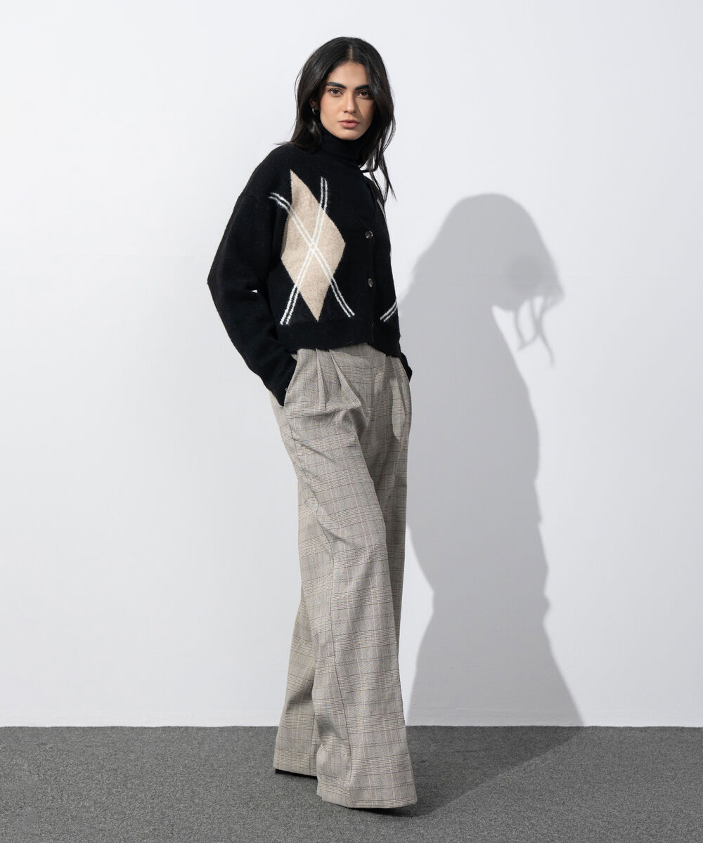 Women's Western Wear Black Knit Cardigan