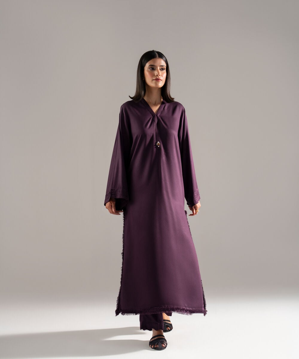 Women's RTW Bedford Solid Dark Purple 2 Piece Suit