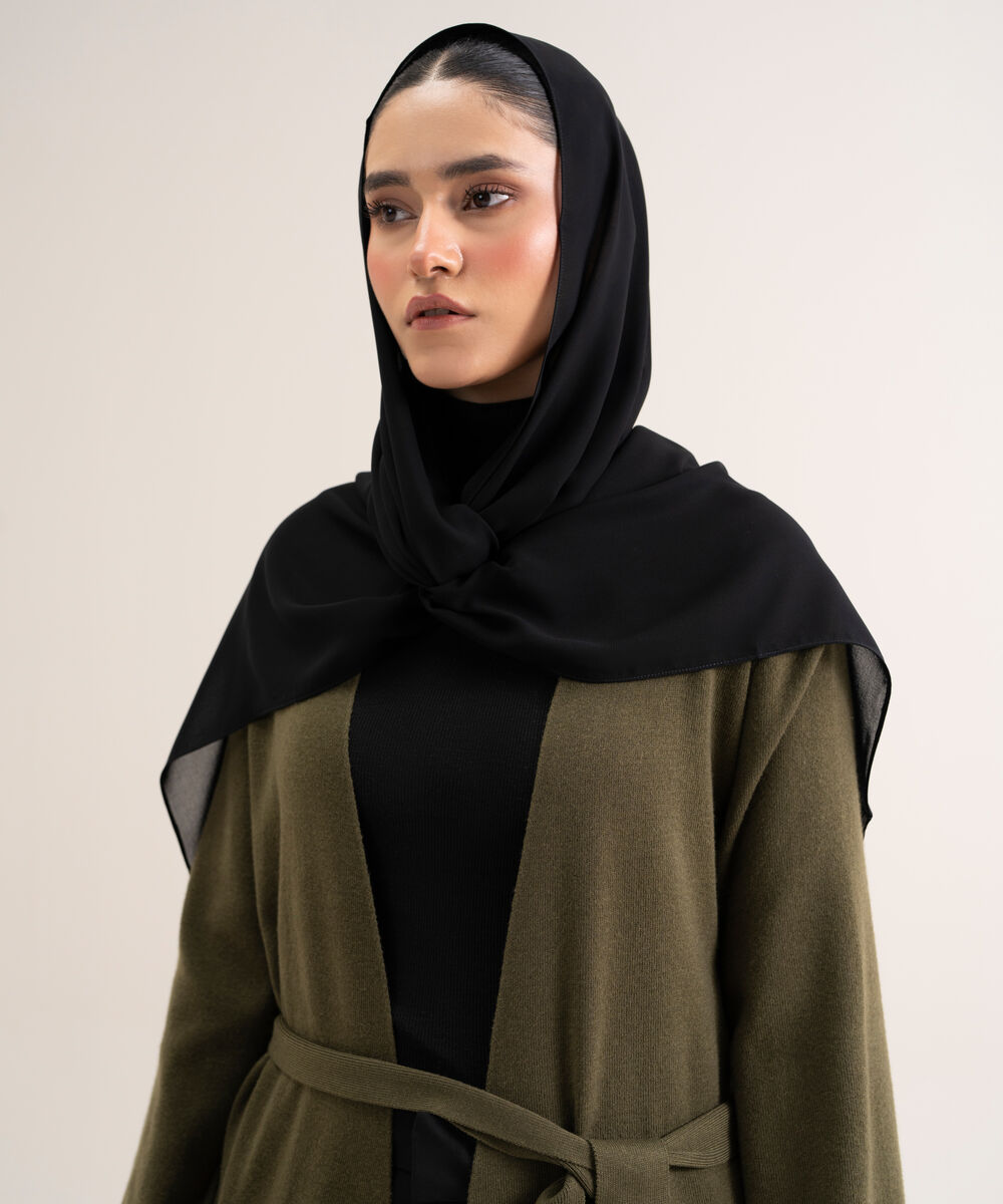 Women's Polyester Black Hijab