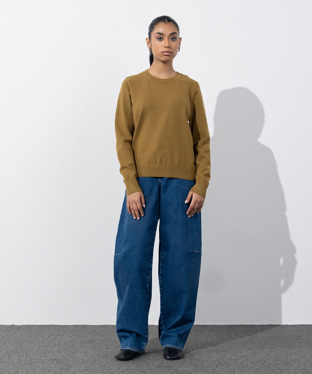 Women's Western Wear Olive Green Slim-Fit Knit Sweater