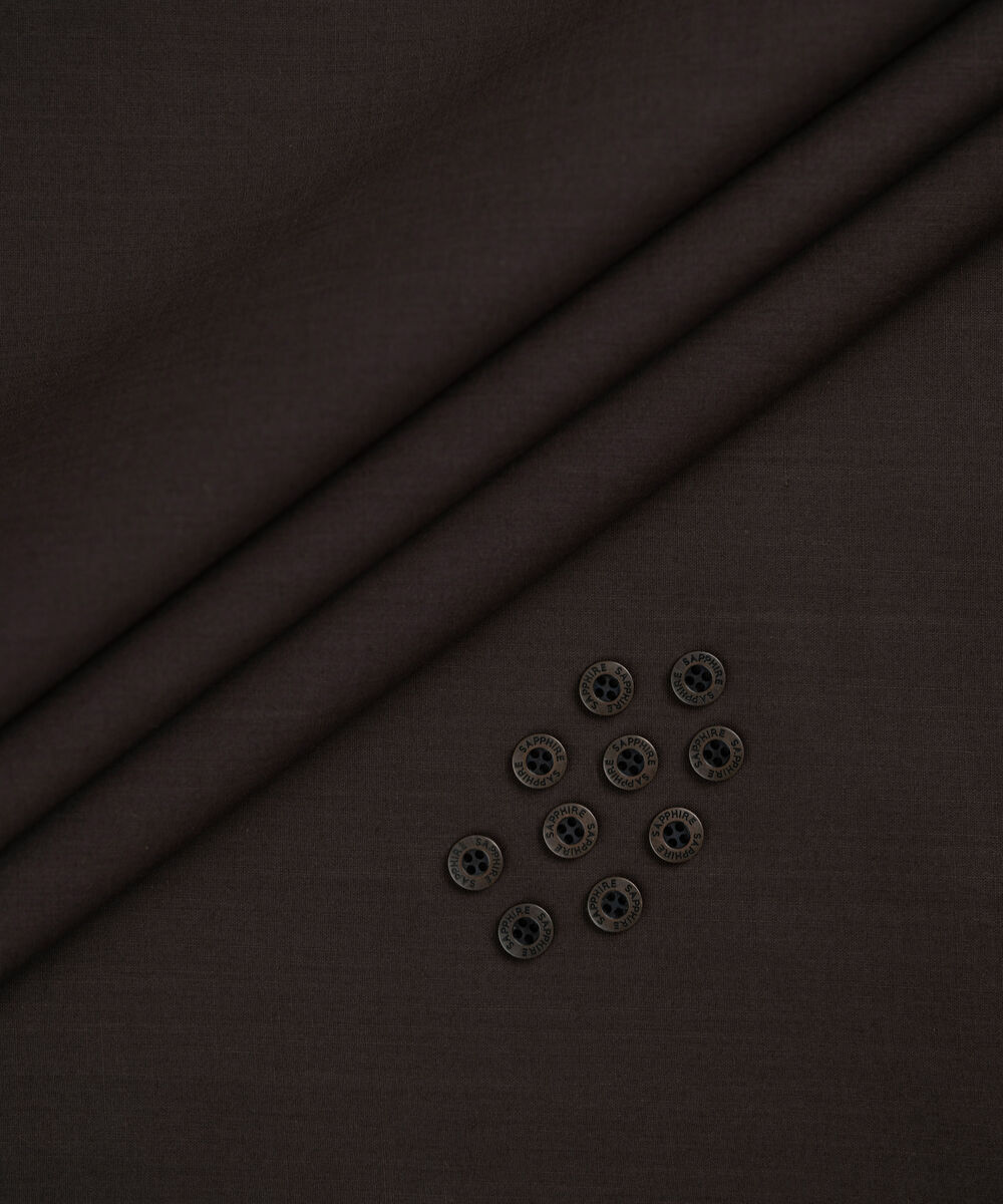 Men's Unstitched Brown Two Piece Premium Slub Cotton Suit