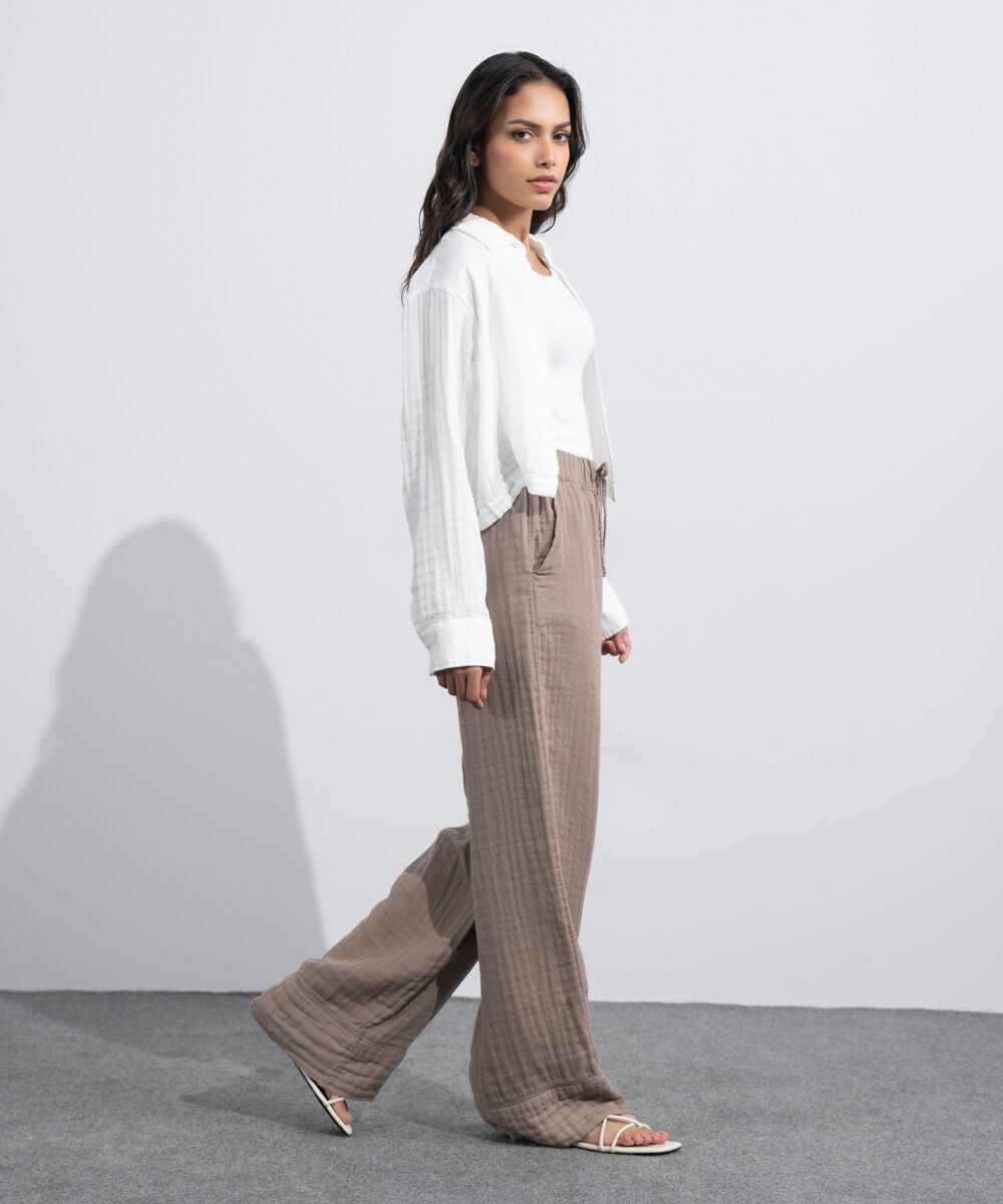 Women's Western Mink Cotton Muslin Pull-On Trousers