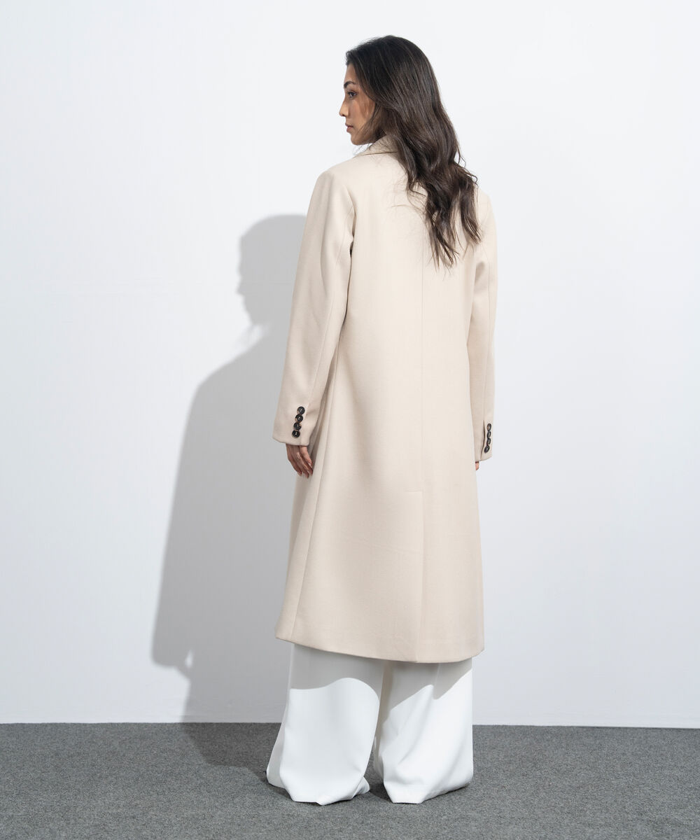 Women's Western Wear Beige One Button Long Coat