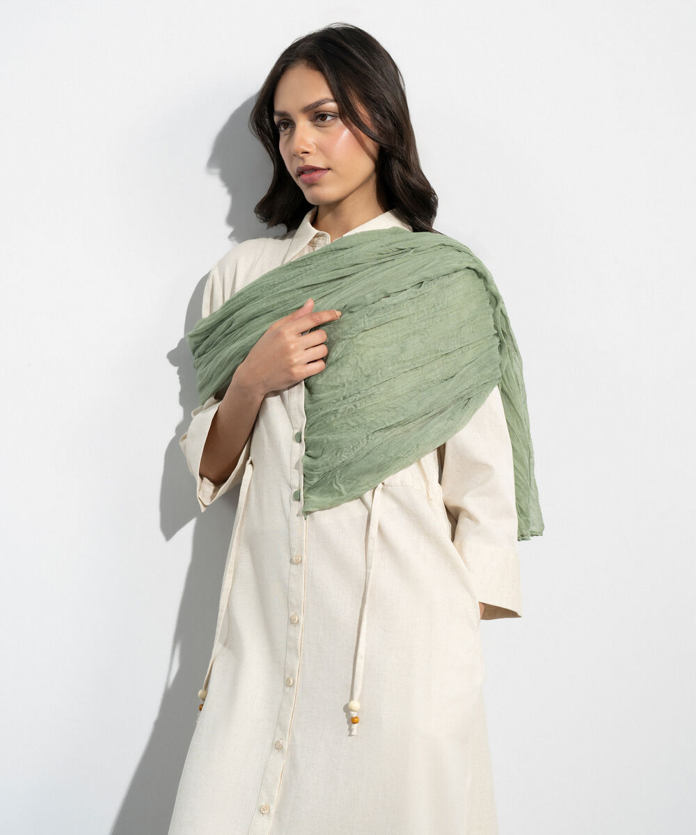 Women's Western Sage Green Rectangular Scarf
