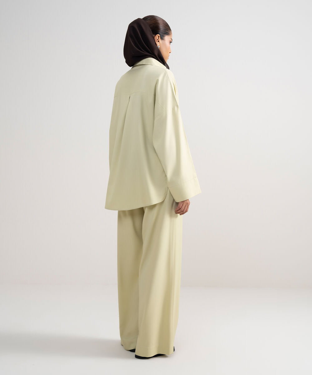 Women's Beige Wide-Leg Pants