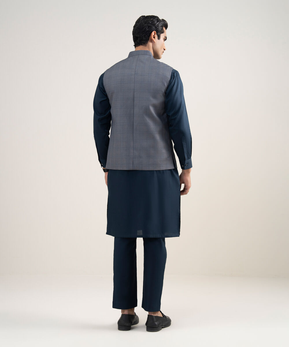 Men's Stitched Premium Suiting Medium Grey Waistcoat