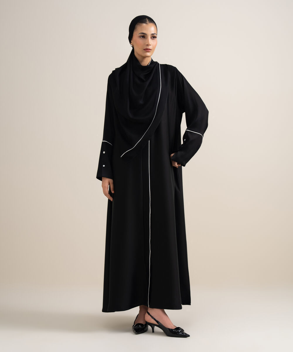 Women's Black Regular Abaya Set