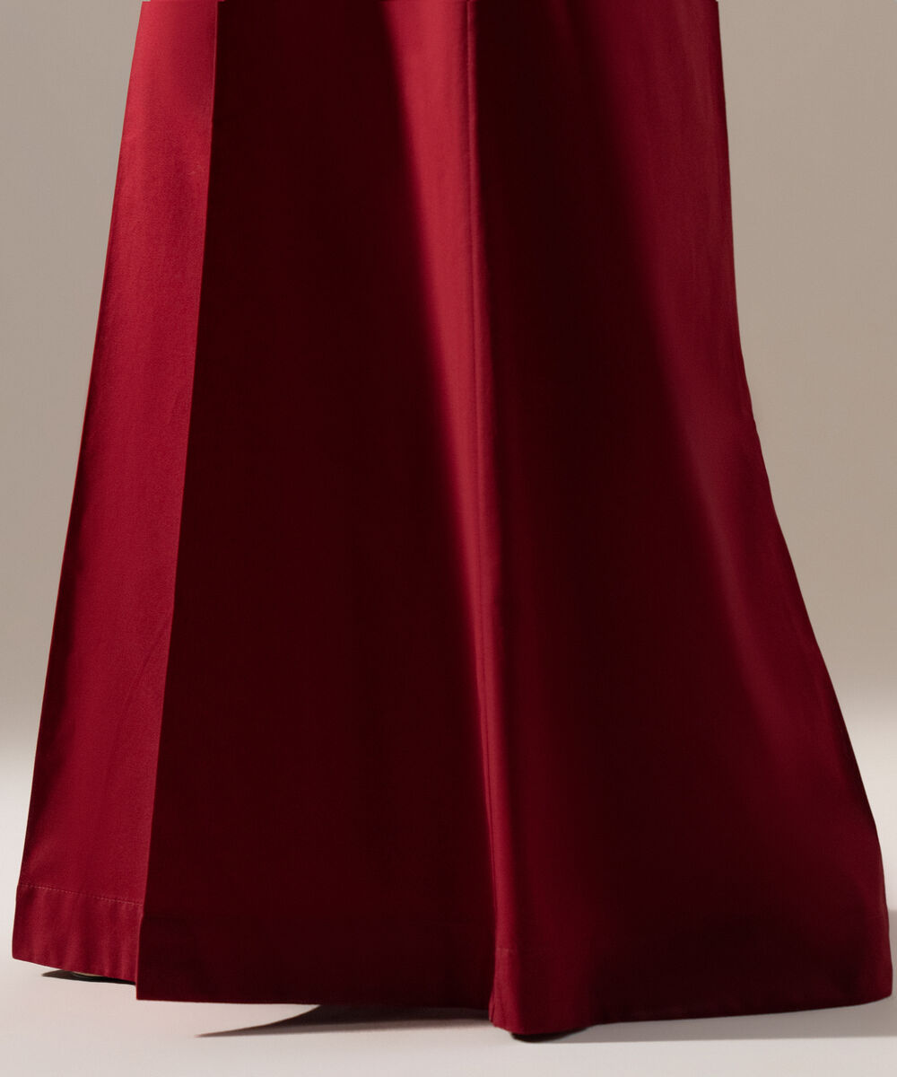 Women's RTW Cambric Solid Maroon Sharara