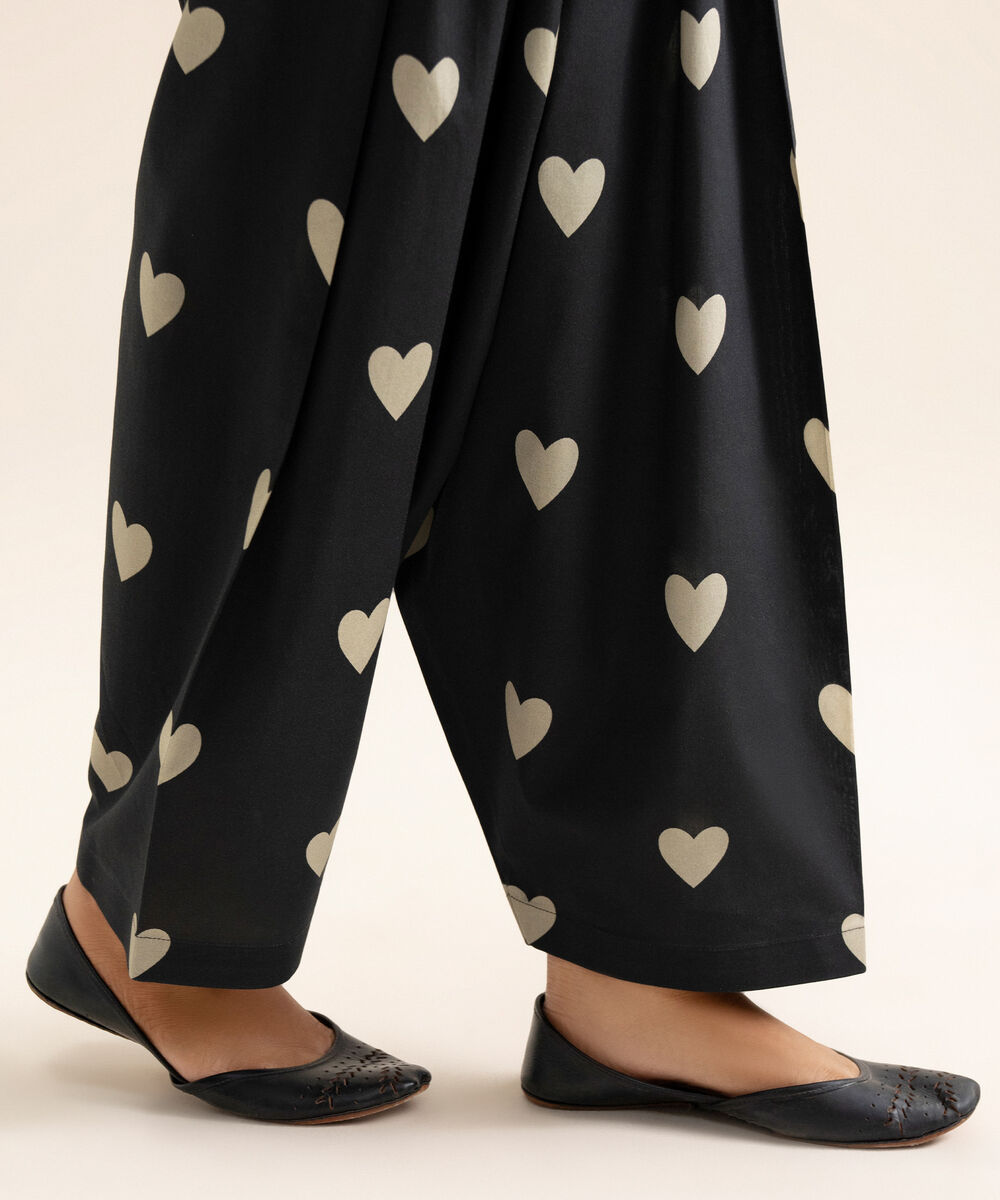 Women's Unstitched Cotton Black Trouser