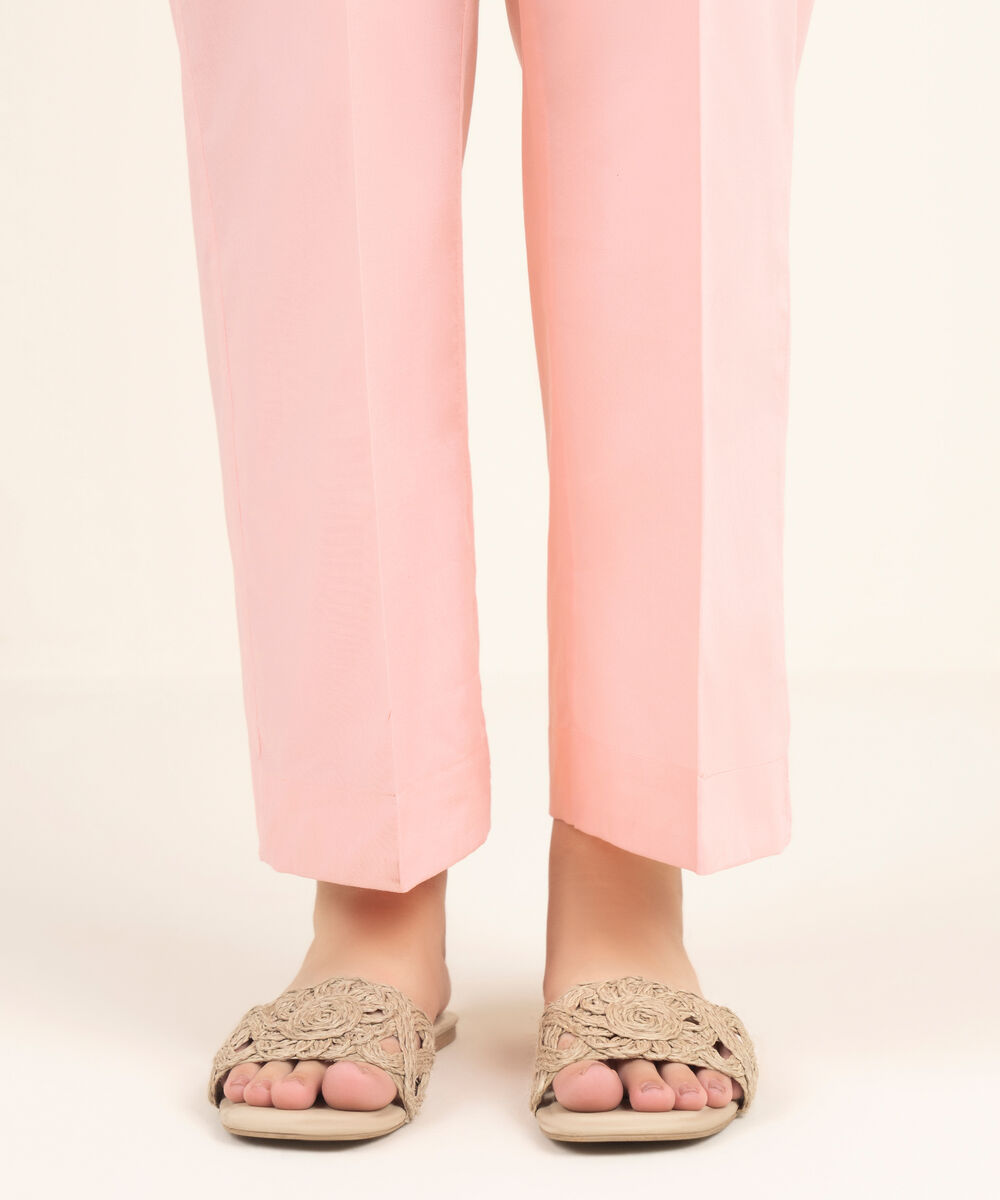 Women's RTW Cambric Solid Pink Culottes