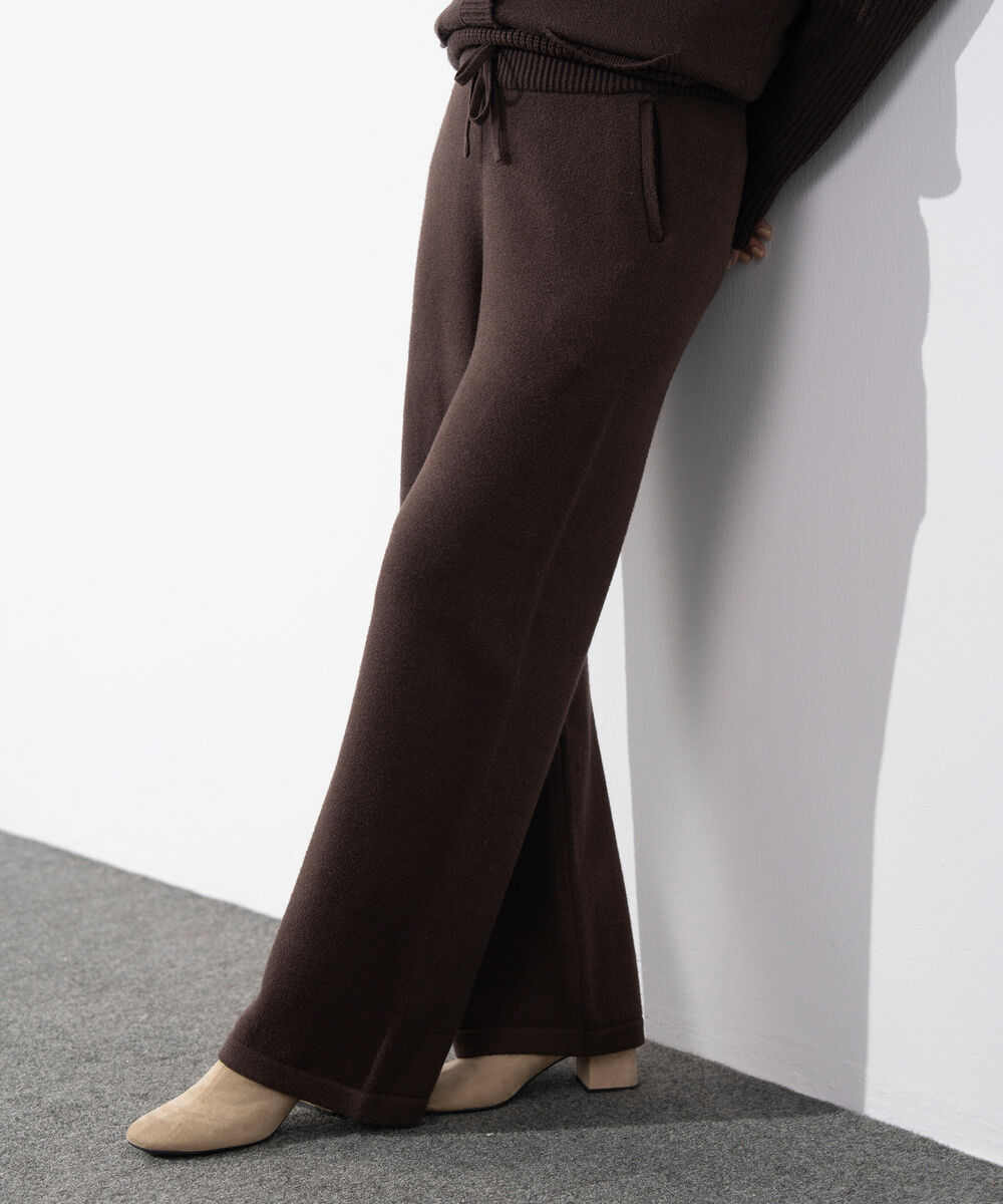 Women's Western Wear Dark Brown Pull On Long Knit Trouser