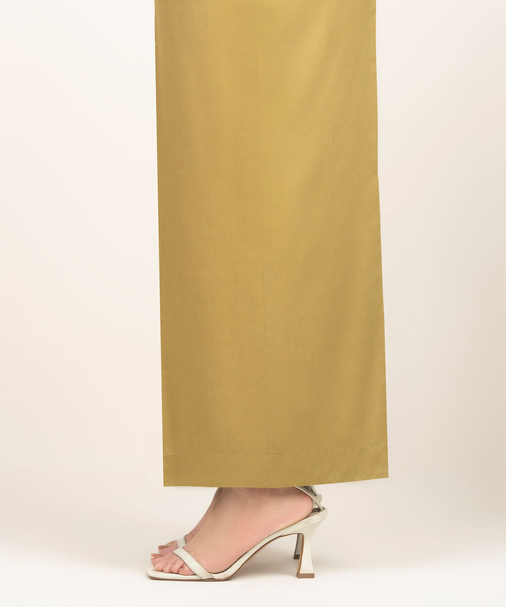 Women's RTW Arabic Cambric Solid Olive Green Culottes