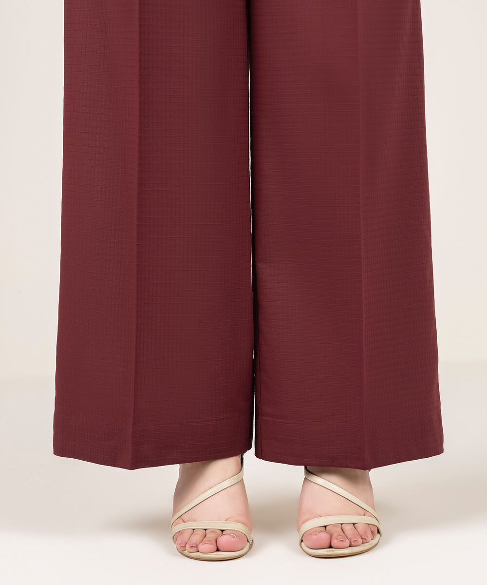 Women's RTW Dobby Solid Red Culottes